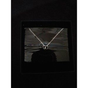 Silver Letter Necklace with Heart